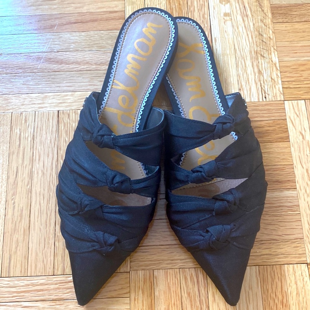 Sam Edelman Shanti Black Knotted Mules 7.5